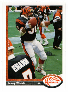 Ickey Woods - Cincinnati Bengals (NFL Football Card) 1991 Upper Deck # 145 Mint