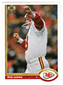 Nick Lowery - Kansas City Chiefs (NFL Football Card) 1991 Upper Deck # 160 Mint