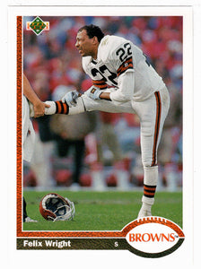 Felix Wright - Cleveland Browns (NFL Football Card) 1991 Upper Deck # 243 Mint