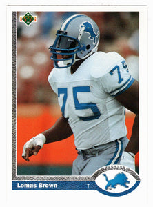 Lomas Brown - Detroit Lions (NFL Football Card) 1991 Upper Deck # 325 Mint
