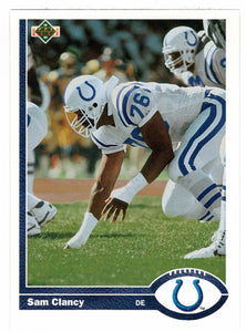 Sam Clancy - Indianapolis Colts (NFL Football Card) 1991 Upper Deck # 347 Mint