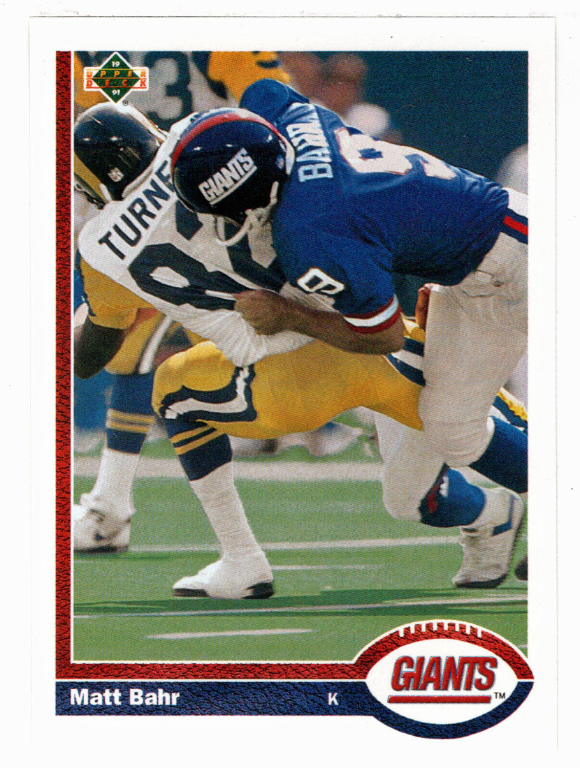 Matt Bahr - New York Giants (NFL Football Card) 1991 Upper Deck # 502 Mint