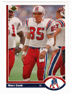 Marv Cook - New England Patriots (NFL Football Card) 1991 Upper Deck # 534 Mint
