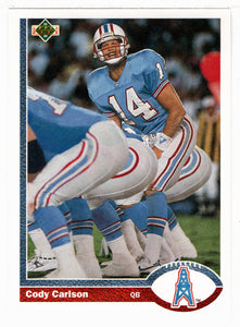 Cody Carlson RC - Houston Oilers (NFL Football Card) 1991 Upper Deck # 556 Mint
