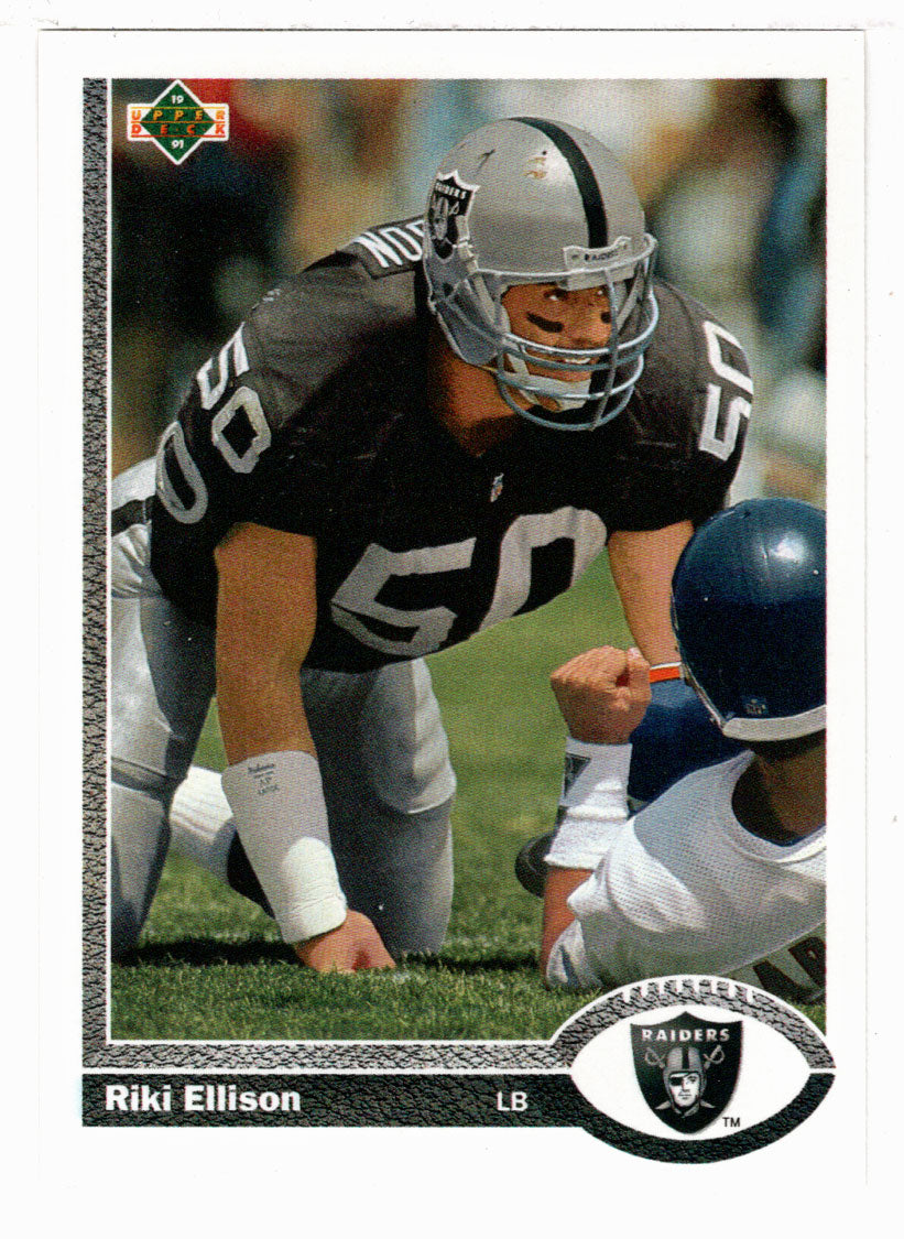 Riki Ellison - Los Angeles Raiders (NFL Football Card) 1991 Upper Deck # 586 Mint