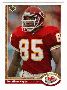Jonathan Hayes - Kansas City Chiefs (NFL Football Card) 1991 Upper Deck # 598 Mint