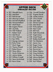 Checklist (# 501 - # 600) (NFL Football Card) 1991 Upper Deck # 600 Mint