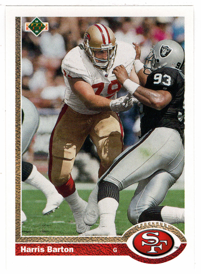 Harris Barton - San Francisco 49ers (NFL Football Card) 1991 Upper Deck #  686 Mint