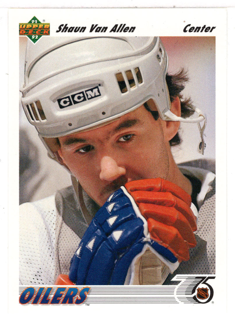 Shaun Van Allen RC - Edmonton Oilers (NHL Hockey Card) 1991-92 Upper Deck # 52 Mint