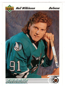 Neil Wilkinson - San Jose Sharks (NHL Hockey Card) 1991-92 Upper Deck # 55 Mint