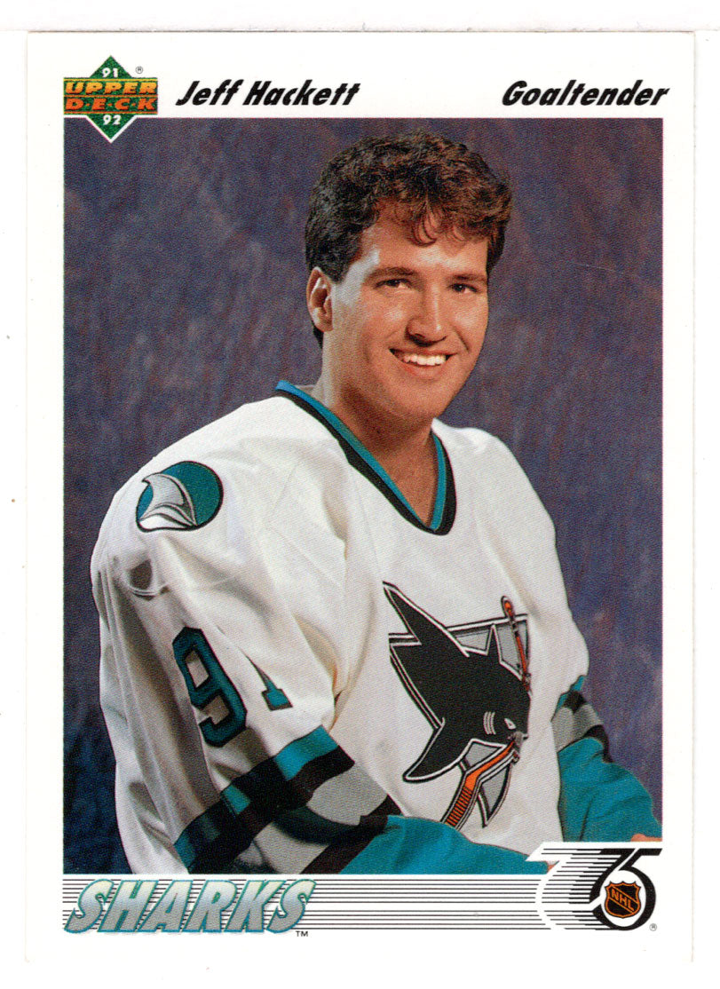 Jeff Hackett - San Jose Sharks (NHL Hockey Card) 1991-92 Upper Deck # 58 Mint