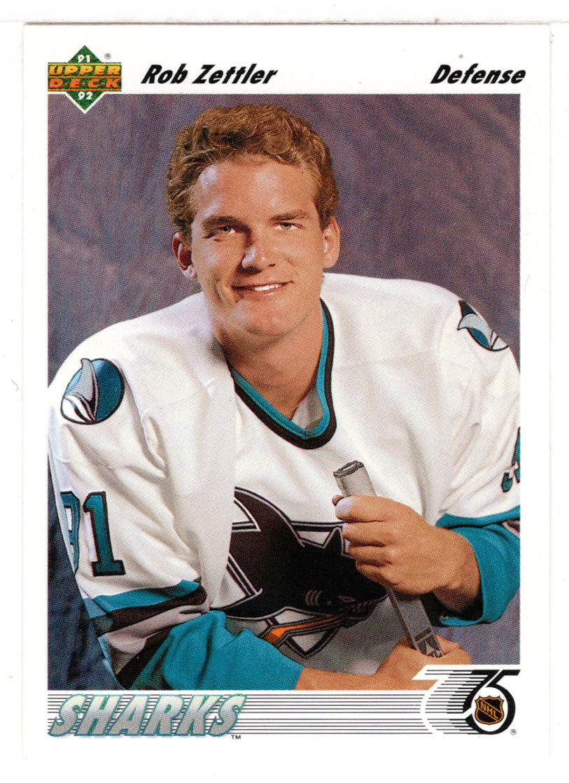 Rob Zettler - San Jose Sharks (NHL Hockey Card) 1991-92 Upper Deck # 61 Mint
