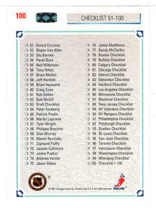 Checklist # 1 (NHL Hockey Card) 1991-92 Upper Deck # 100 Mint