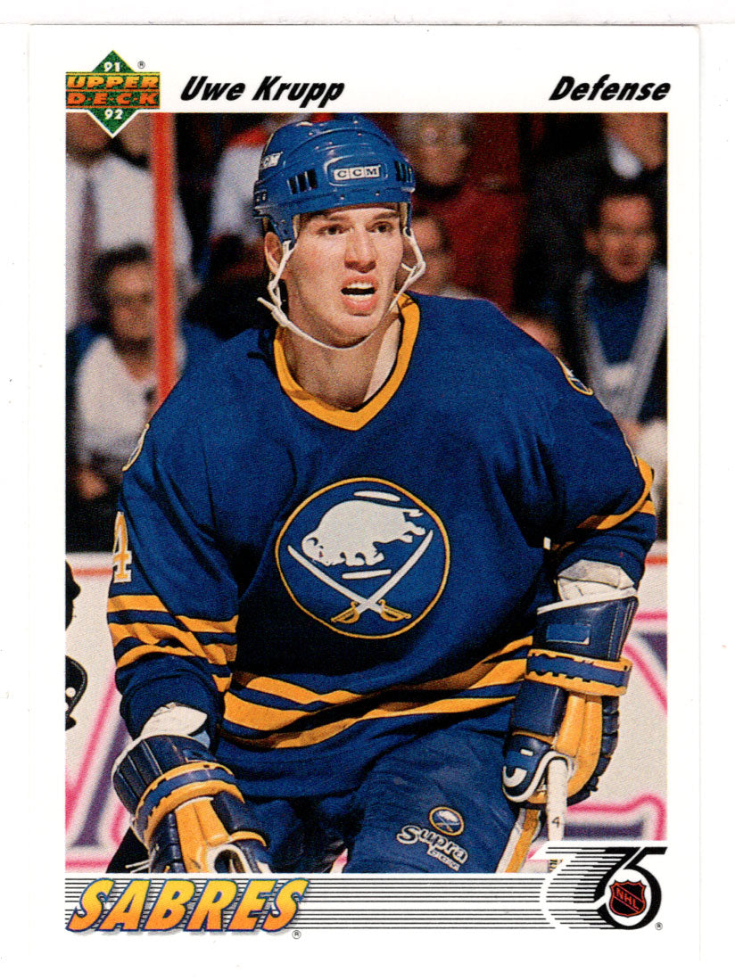 Uwe Krupp - Buffalo Sabres (NHL Hockey Card) 1991-92 Upper Deck # 102 Mint