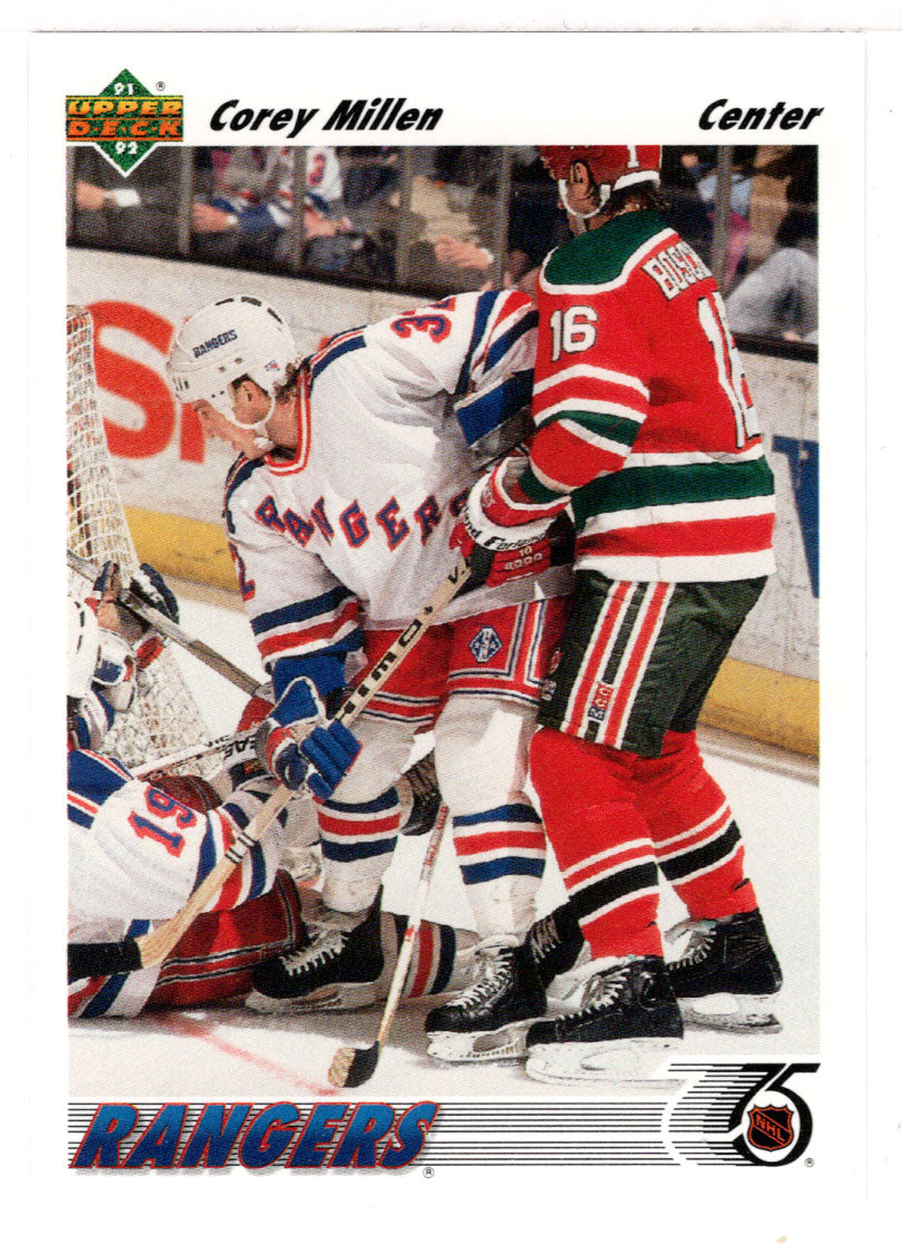 Corey Millen RC - New York Rangers (NHL Hockey Card) 1991-92 Upper Deck # 110 Mint