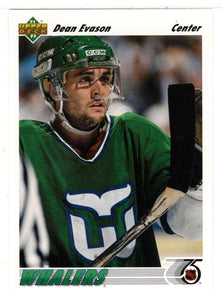 Dean Evason - Hartford Whalers (NHL Hockey Card) 1991-92 Upper Deck # 127 Mint