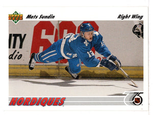 Mats Sundin - Quebec Nordiques (NHL Hockey Card) 1991-92 Upper Deck # 134 Mint