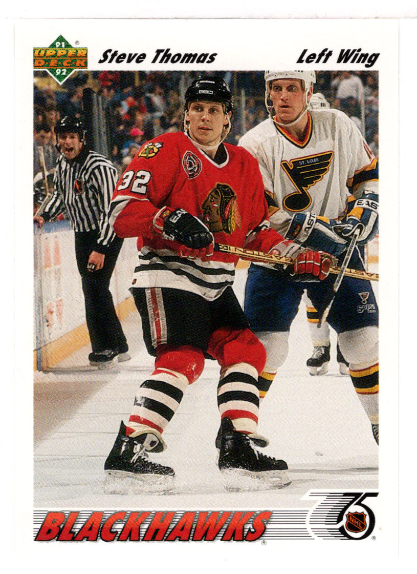 Steve Thomas - Chicago Blackhawks (NHL Hockey Card) 1991-92 Upper Deck # 162 Mint
