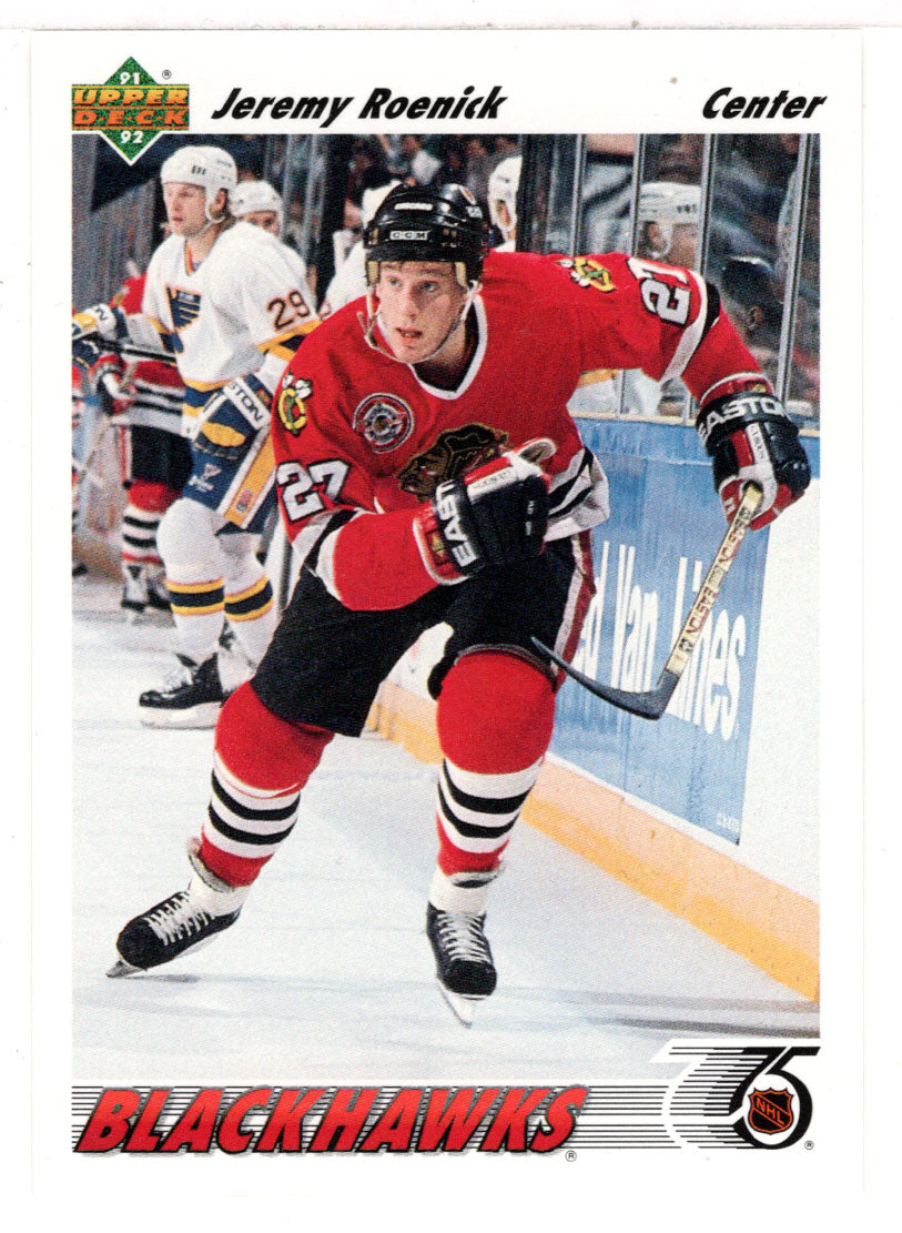 Jeremy Roenick - Chicago Blackhawks (NHL Hockey Card) 1991-92 Upper Deck # 166 Mint