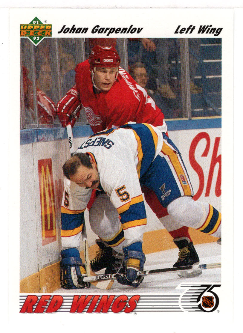 Johan Garpenlov - Detroit Red Wings (NHL Hockey Card) 1991-92 Upper Deck # 167 Mint