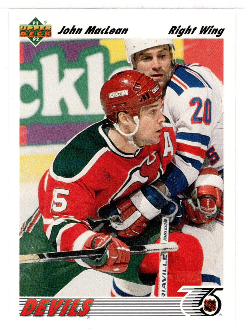 John MacLean - New Jersey Devils (NHL Hockey Card) 1991-92 Upper Deck # 169 Mint