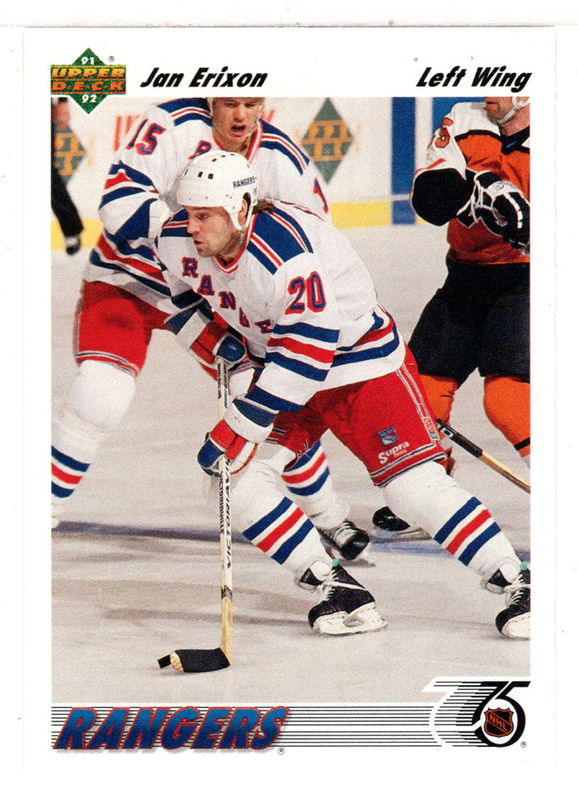 Jan Erixon - New York Rangers (NHL Hockey Card) 1991-92 Upper Deck # 178 Mint