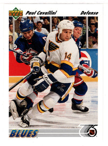 Paul Cavallini - St. Louis Blues (NHL Hockey Card) 1991-92 Upper Deck # 184 Mint