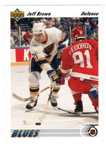 Jeff Brown - St. Louis Blues (NHL Hockey Card) 1991-92 Upper Deck # 211 Mint