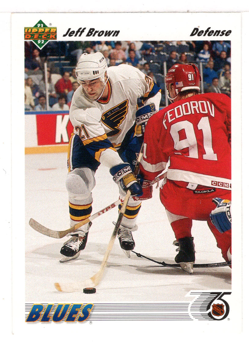Jeff Brown - St. Louis Blues (NHL Hockey Card) 1991-92 Upper Deck # 211 Mint