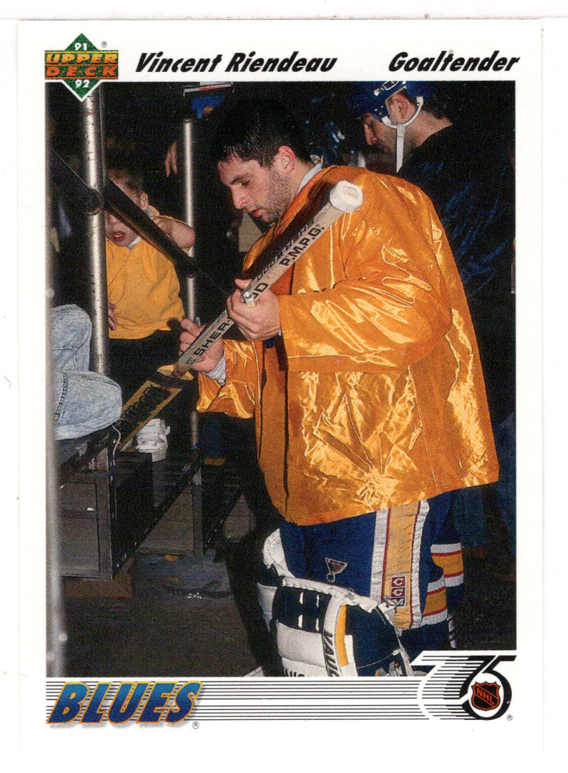 Vincent Riendeau - St. Louis Blues (NHL Hockey Card) 1991-92 Upper Deck # 220 Mint