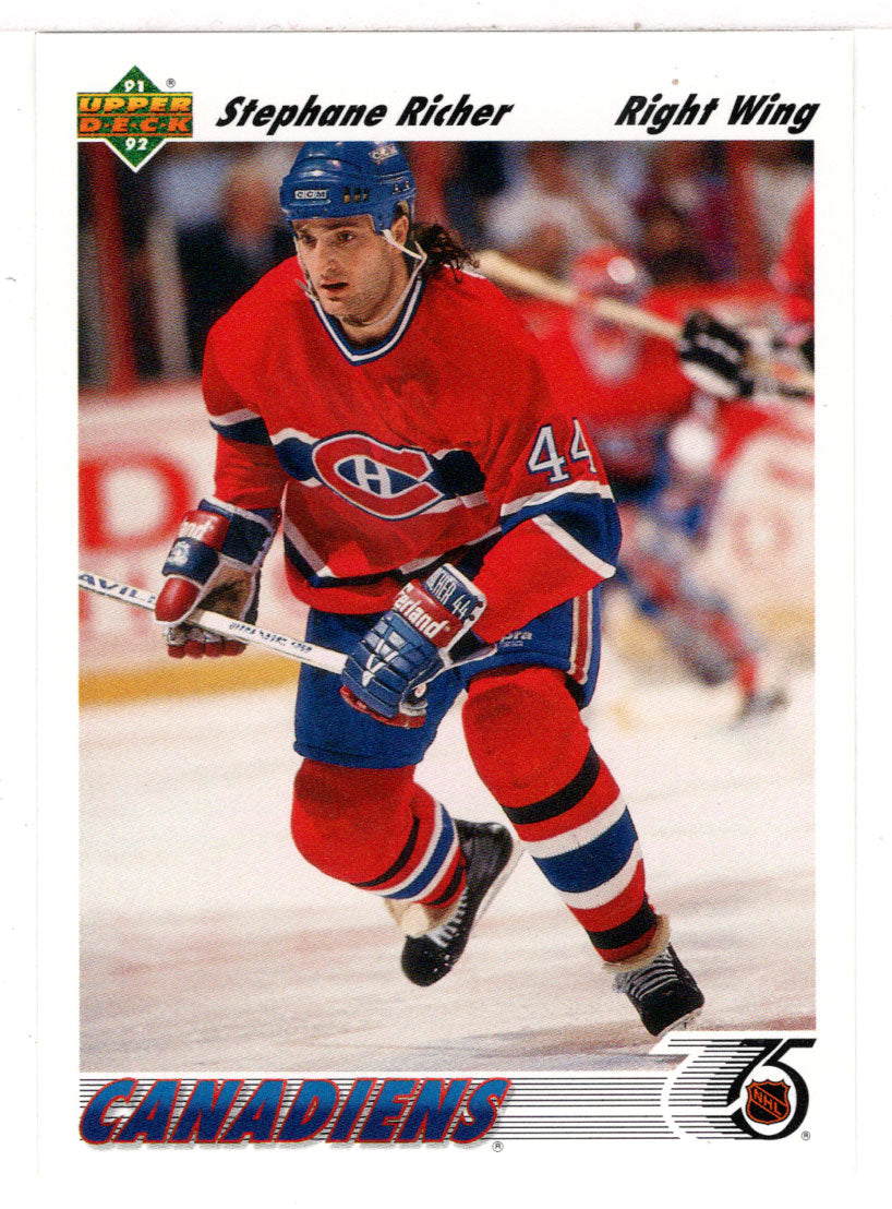 Stephane Richer - Montreal Canadiens (NHL Hockey Card) 1991-92 Upper Deck # 244 Mint