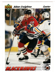 Adam Creighton - Chicago Blackhawks (NHL Hockey Card) 1991-92 Upper Deck # 254 Mint