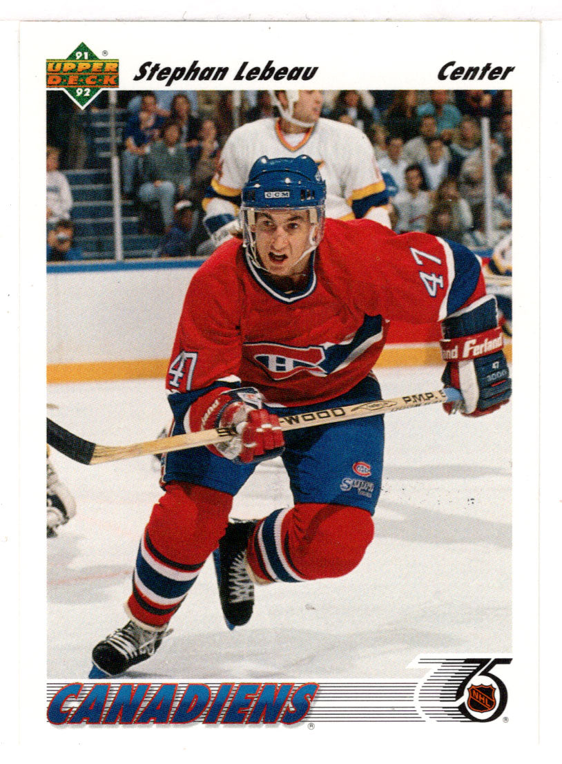 Stephan Lebeau - Montreal Canadiens (NHL Hockey Card) 1991-92 Upper Deck # 261 Mint