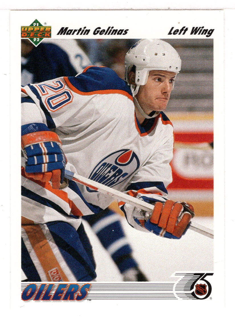Martin Gelinas - Edmonton Oilers (NHL Hockey Card) 1991-92 Upper Deck # 266 Mint