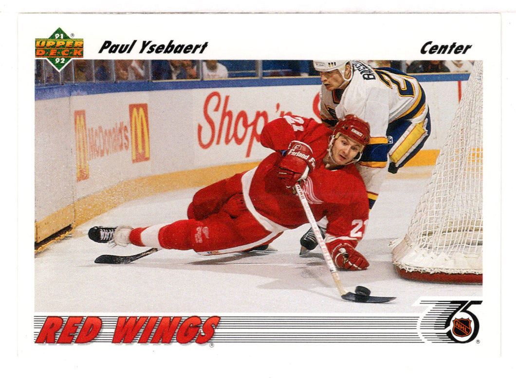 Paul Ysebaert - Detroit Red Wings (NHL Hockey Card) 1991-92 Upper Deck # 278 Mint