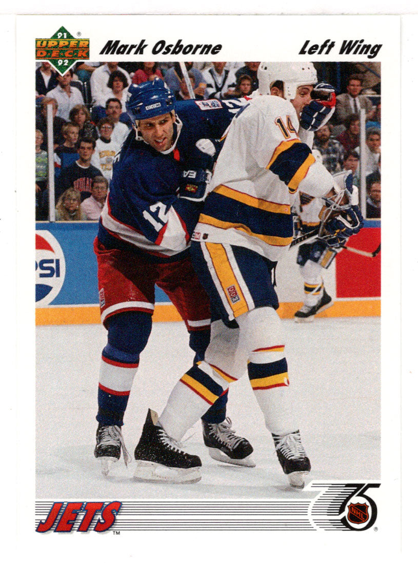 Mark Osborne - Winnipeg Jets (NHL Hockey Card) 1991-92 Upper Deck # 296 Mint