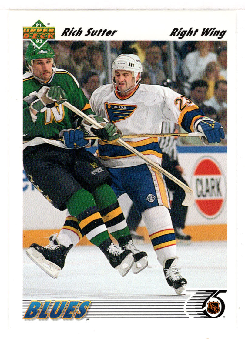 Rich Sutter - St. Louis Blues (NHL Hockey Card) 1991-92 Upper Deck # 317 Mint