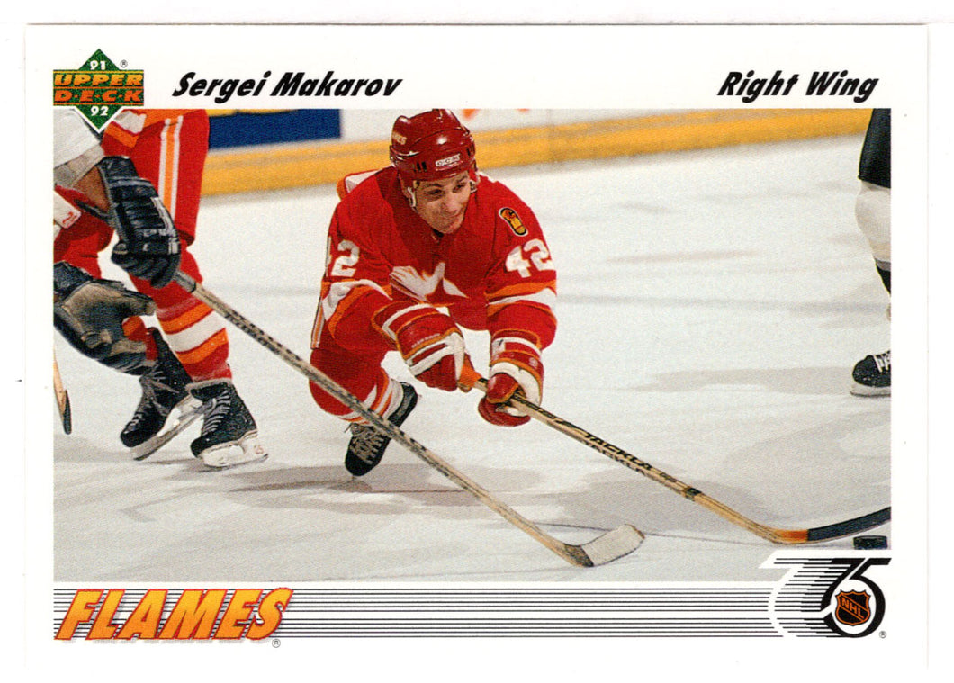 Sergei Makarov - Calgary Flames (NHL Hockey Card) 1991-92 Upper Deck # 321 Mint