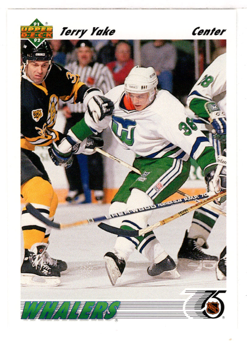 Terry Yake - Hartford Whalers (NHL Hockey Card) 1991-92 Upper Deck # 323 Mint