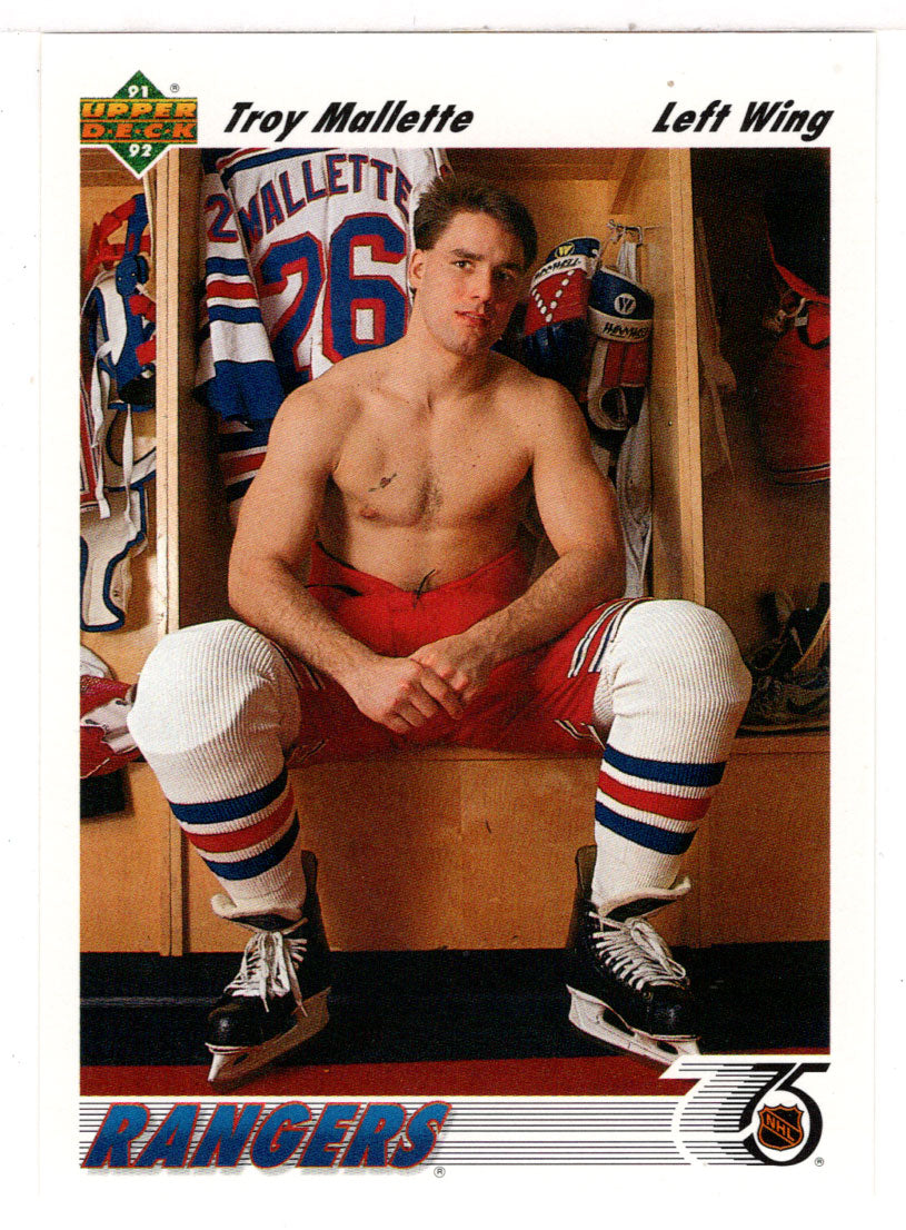 Troy Mallette - New York Rangers (NHL Hockey Card) 1991-92 Upper Deck # 326 Mint