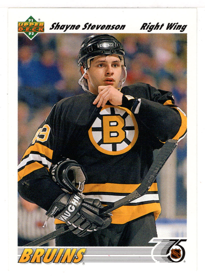 Shayne Stevenson - Boston Bruins (NHL Hockey Card) 1991-92 Upper Deck # 332 Mint