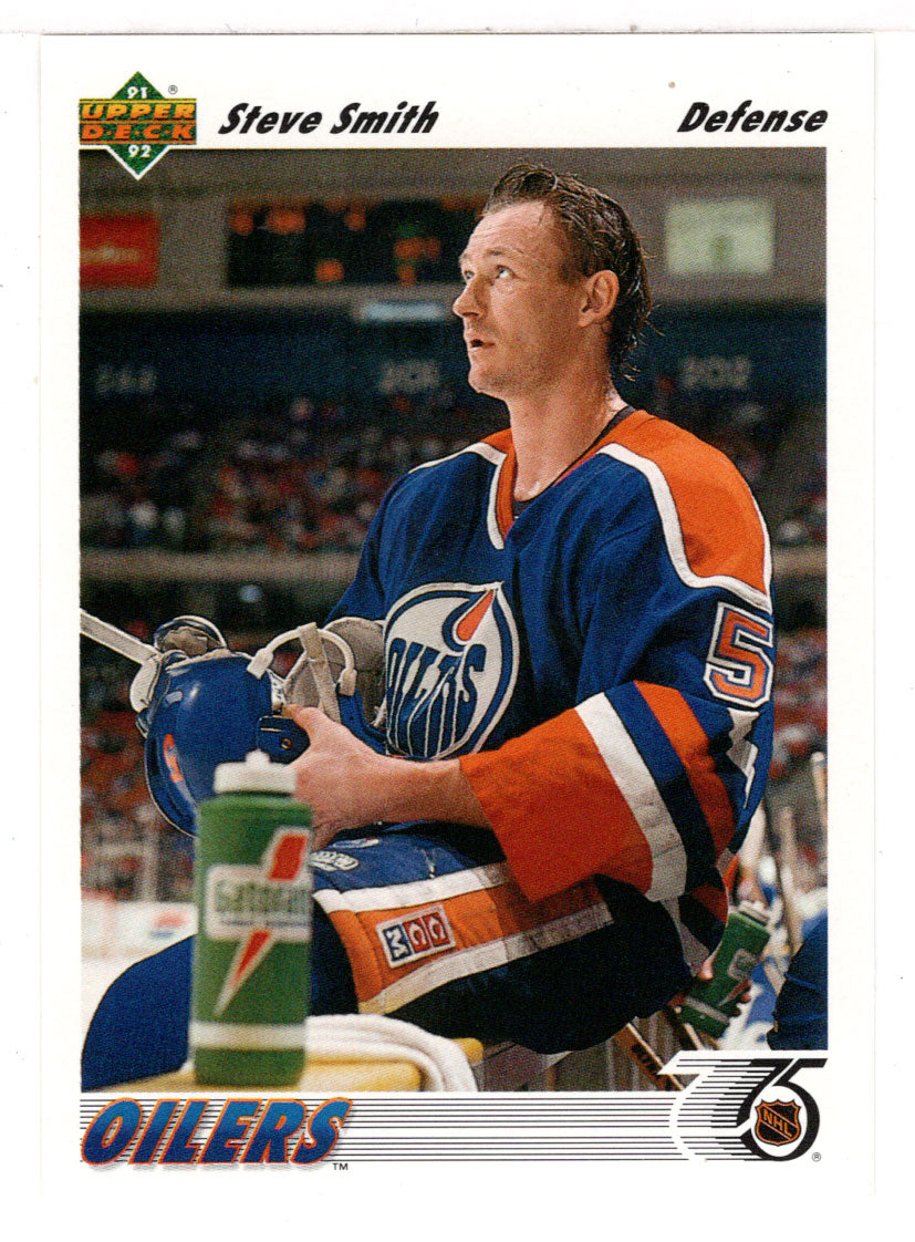 Steve Smith - Edmonton Oilers (NHL Hockey Card) 1991-92 Upper Deck # 350 Mint
