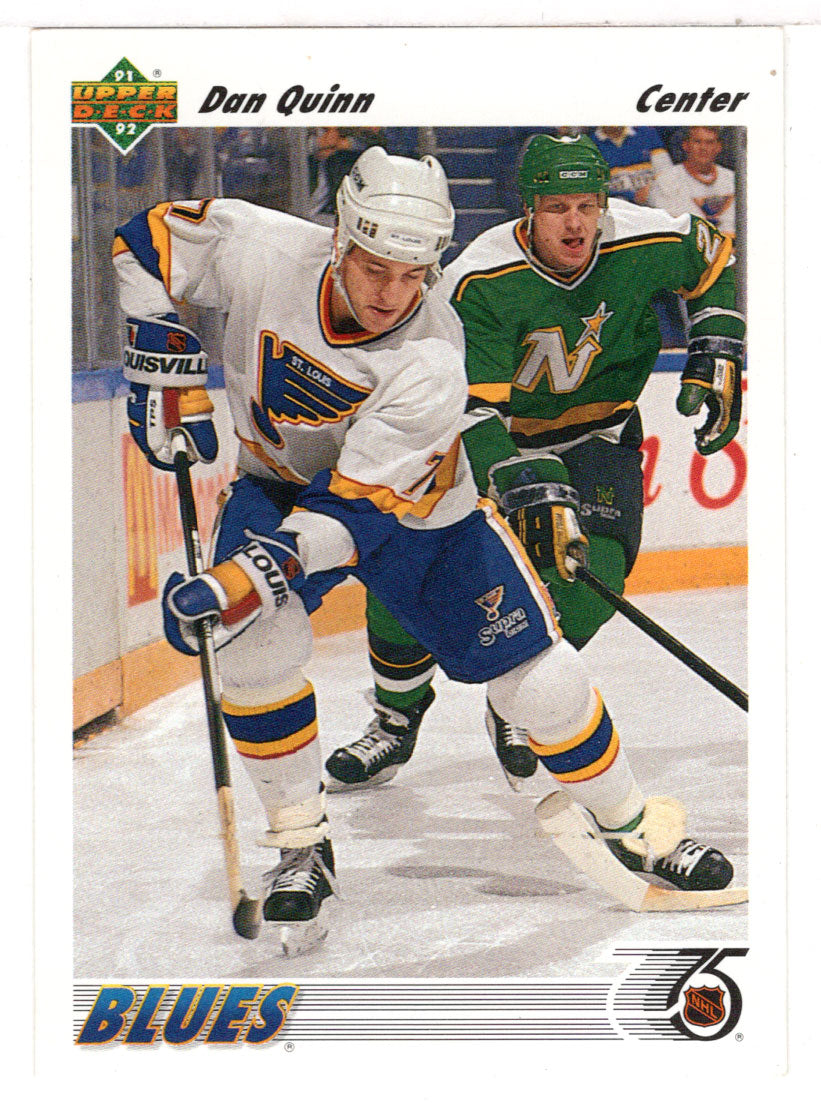 Dan Quinn - St. Louis Blues (NHL Hockey Card) 1991-92 Upper Deck # 358 Mint