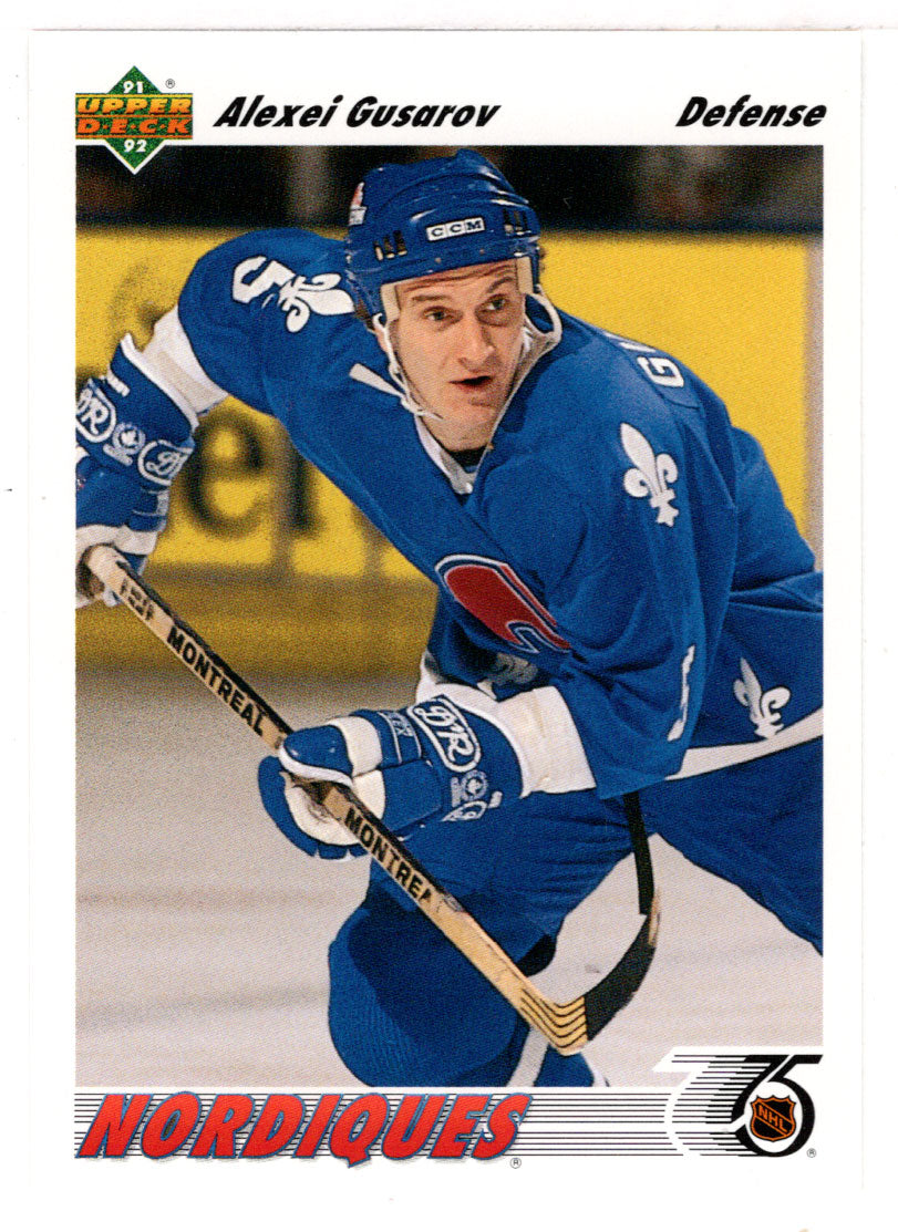 Alexei Gusarov RC - Quebec Nordiques (NHL Hockey Card) 1991-92 Upper Deck # 365 Mint