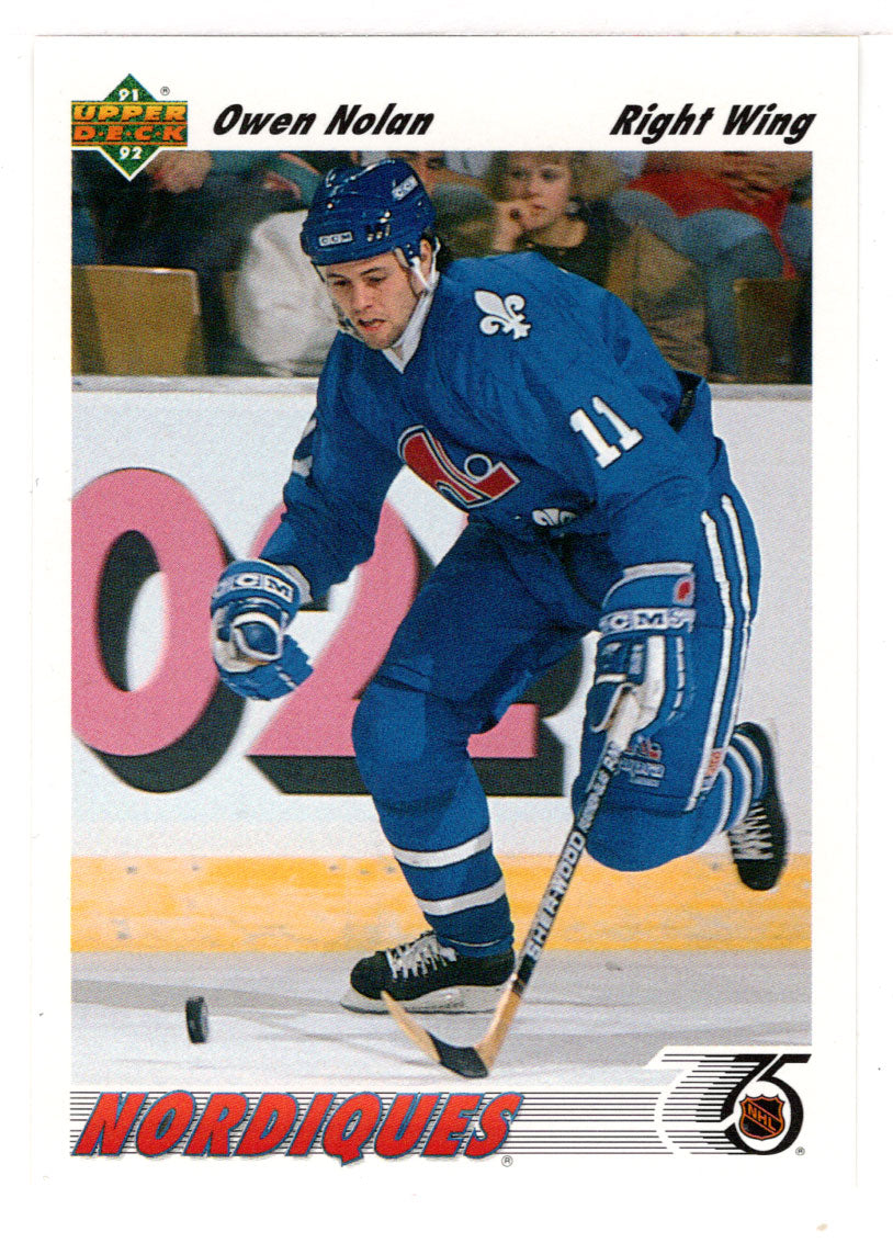 Owen Nolan - Quebec Nordiques (NHL Hockey Card) 1991-92 Upper Deck # 367 Mint