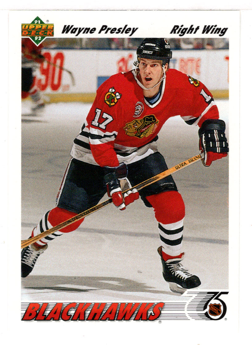Wayne Presley - Chicago Blackhawks (NHL Hockey Card) 1991-92 Upper Deck # 371 Mint
