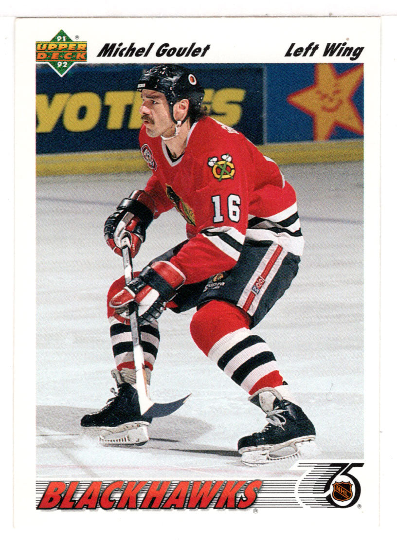 Michel Goulet - Chicago Blackhawks (NHL Hockey Card) 1991-92 Upper Deck # 374 Mint
