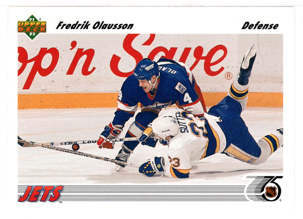 Fredrik Olausson - Winnipeg Jets (NHL Hockey Card) 1991-92 Upper Deck # 383 Mint