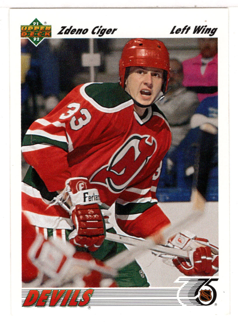 Zdeno Ciger - New Jersey Devils (NHL Hockey Card) 1991-92 Upper Deck # 385 Mint