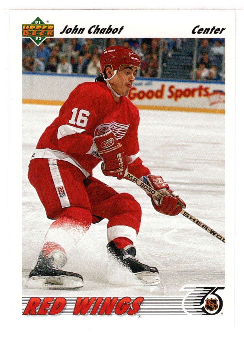 John Chabot - Detroit Red Wings (NHL Hockey Card) 1991-92 Upper Deck # 393 Mint